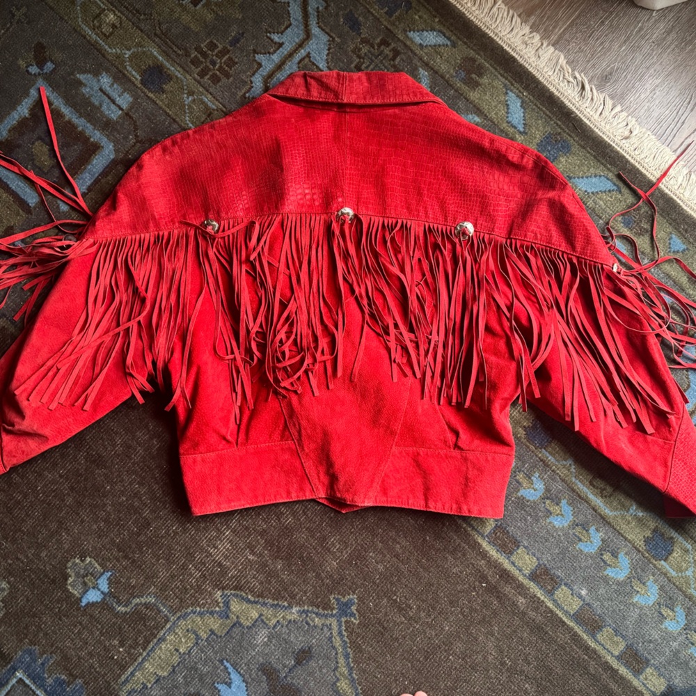 Moving Sale! Everything $30! Vintage Red Fringe Jacket sz M